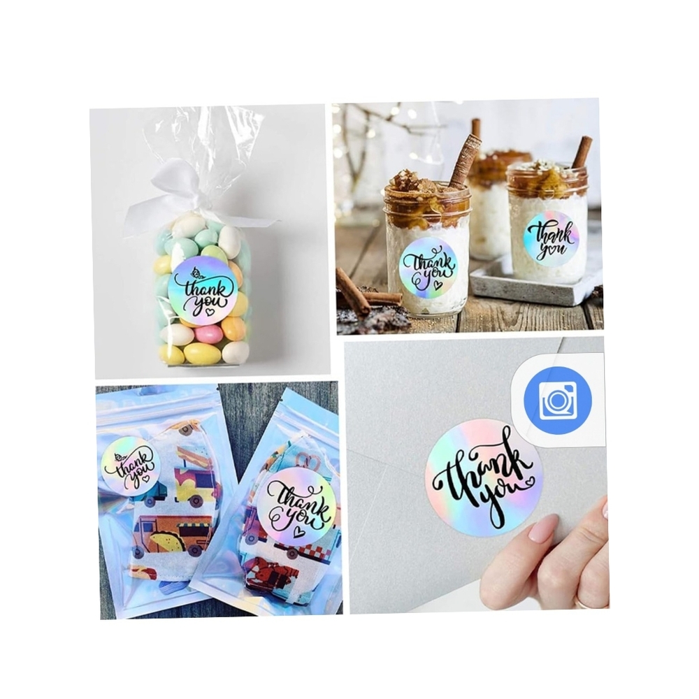 👣4/$20.  Thank You Stickers Roll - Multicolor 500 Pcs. 1" - Picture 5 of 5
